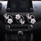 6 Pcs Bling Flower Air Vent Clips, Cute Daisy Cars Air Fresheners Vents Clips Car Diffuser Rhinestone Car sInterior Decoration Charm Diamond Cars Decor Bling Car Accessories for Women Girls