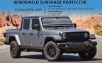 Windshield Sun Shade Compatible with Jeep Wrangler JK JKU JL JLU 1997-2023 & Jeep Gladiator JT 2020-2023 16.5"x52.5" Folding Front Window Sun Shade for Car Accessories (American Flag)