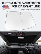 Proadsy 2026 Upgrade Windshield Sun Shade Custom Fit Kia EV9 2024 2025 2026 Foldable Front Sunshade Protector Sun Visor Blocks UV Rays Keep Car Cooler Accessories