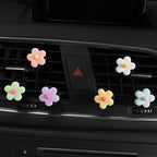 6 Pieces Daisy Flower Air Vent Clips, Cute Colorful Car Air Freshener Clip & Diffuser, Boho SUV Outlet Vent Decorations, Charm Car Inter Decor Accessories for Girls Women