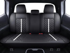 Tomatoman Tacoma Seat Covers Compatible with Toyota Tacoma 2005-2022 2023 2024 2025 2026 Truck Access Crew Double Cab TRD Offroad SR5 V6 Waterproof Faux Leather Car Cushions(Full Set/Black-White)
