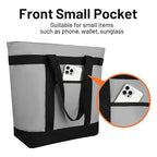 CIVJET Insulated Reusable Tote Bag for Grocery Shopping for Women/Men, Pizza/Food Delivery Bag to Keep Food Cold/Hot for Uber Eats/Doordash/Grubub, Cooler Bags for Travel/Beach/Picnic, Cooler Bag,Grey