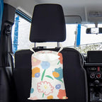 Car Trash Bag Car Garbage Bag Hanging Cars Trash Can Spring Decor Waterproof Cars Back Seat Organizer for Vehicle Travelling Camping Doodle Flower Decor