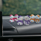 Car air freshener diffuser Plaster Couple Snowman Figurines Fragrant Gypsum Cute interior accessories car dashboard ornaments Indoor Christmas New Year's Gifts Porch Office Desk Decor (orange, NO.5)