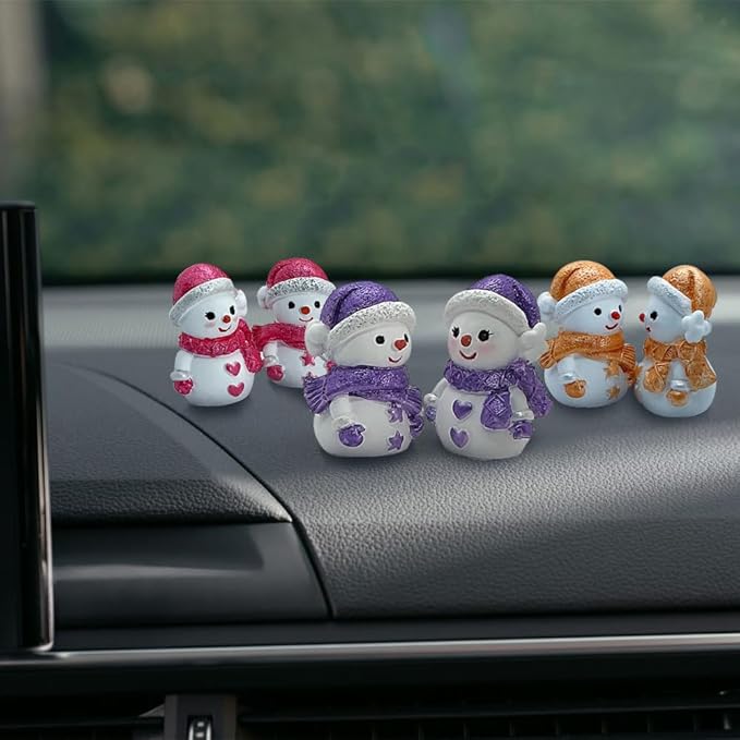 Car air freshener diffuser Plaster Couple Snowman Figurines Fragrant Gypsum Cute interior accessories car dashboard ornaments Indoor Christmas New Year's Gifts Porch Office Desk Decor (orange, NO.5)