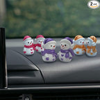 Car air freshener diffuser Plaster Couple Snowman Figurines Fragrant Gypsum Cute interior accessories car dashboard ornaments Indoor Christmas New Year's Gifts Porch Office Desk Decor (Purple, NO.5)