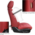 Martha Red Car Seat Covers Front Pair, Breathable Leather Automotive Front Seat Covers for Comfortable Driving, Universal Auto Interior Fit Most Kinds of Vehicles, SUV, Trucks, Sedans
