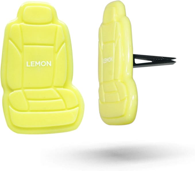 FH GROUP Car Seat Covers FH1017 Clip On 3D Air Freshener Lemon Scent (Yellow) – 8PK