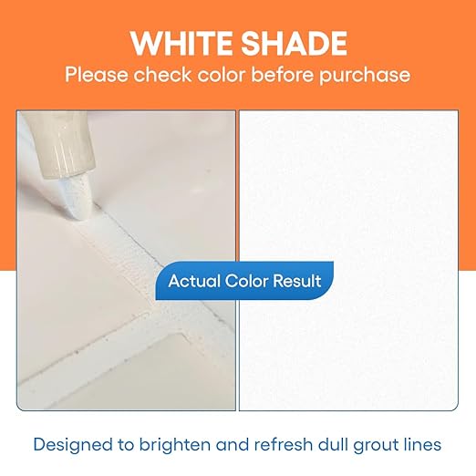 Grout Paint Pen White — Grout Colorant & Sealer Marker for Tile Repair, Restores & Whitens Grout Lines, Quick-Dry, Bathroom Kitchen Shower | Groutastic