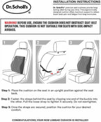 Dr. Scholl's Max Support Charcoal-Infused Lumbar Seat Cushion for Car, Truck, SUV — Black