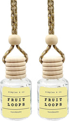 Fruity Rings, 2 Pack, Car Air Hanging Essential Oil Diffuser, Car Air Freshener Diffuser with Long Lasting Essential Oils, Aromatherapy Vehicle Diffuser, Long Lasting