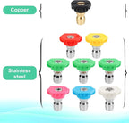 9-Pack Pressure Washer Tips, 4000 PSI-5000 PSI Multiple Degrees Pressure Washer Spray Nozzle Power Washer Nozzle Tips for 1/4 Inch Quick Connect