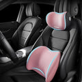 Car Headrest & Lumbar Support Cushion Kit, Ergonomic Car Seat Neck Pillow and Backseat Cushion for Driving Fatigue Relief, Driving Seat Memory Foam Neck Back Rest Pillows (Pink)