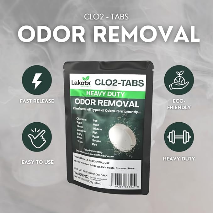 Chlorine Dioxide Heavy-Duty Fogger Deodorizing Kit, Professional Strength Odor Remover For Car, Home, RV, Room, Garage. Scent Bomb Air Freshener & Deodorizer. Easy to Use Kit Eliminates All Odors!
