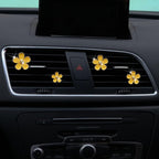 4Pcs Car Accessories Daisy Flowers Car Air Freshener Vent Clips,4 Sizes Cute Car Flowers Car Clips,Girly Women Flowers Car Accessories,Refillable Car Diffuser Air Fresheners Accessories (Yellow)