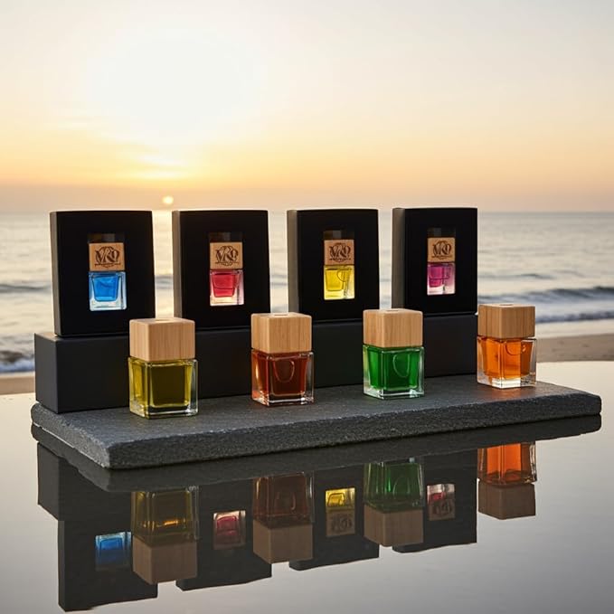 Hanging Air Fresherner Fragrance Oil Glass Bottle, With Multiple Scents Fragrance, Automobile Interior Decoration, Long Lasting For Car and Home. (Hilton and Ocean)