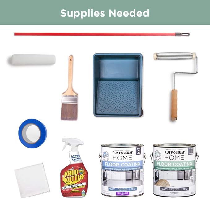 Rust-Oleum 367601 Home Interior Floor Coating Kit, Semi-Gloss Pearl Gray