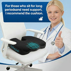 Velvet Seat Cushion Pillow for Office Chair - Memory Foam Pad for Tailbone, Sciatica, Lower Back Pain Relief, Ergonomic and Non-Slip, Machine Washable Cover (Velvet, Black)