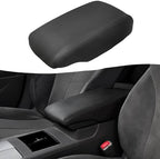 KBH Center Console Cover Replacement for Toyota Camry 2007 2008 2009 2010 2011, Vinyl Leather, Car Armrest Upholstery, Anti-Scratch, Black (Leather Part Only)