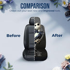 GENANY Nightmare Skellington Car Seat Covers Set of 2, Horror Breathable Front Seat Covers for Truck Sedan SUV, Spooky Car Accessories, Horror Gift for Women Men