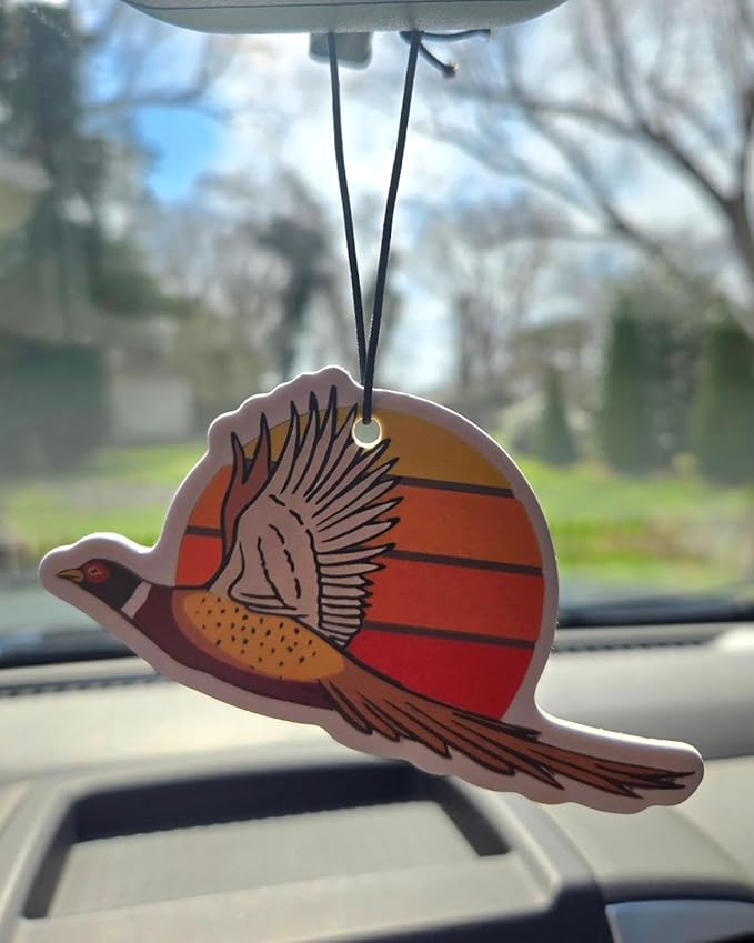 ThatsRad Car Air Freshener Duck Fly Fishing Fish Hunting Stocking Stuffer (One Size, Pheasant/Pine Scent)