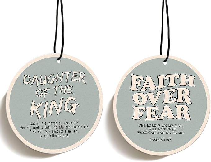 Jesus Christian Car Air Freshener inspirational Bible Car Accessories Interior Hanging 2pcs, Jesus Cars Freshies Bible Verses Rearview Mirror Decor, Religious Christian Gifts for Women Girls (Black I)