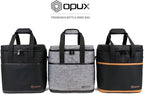 opux 6 Bottle Carrier Tote | Insulated Padded Wine Cooler Bag for Travel. Picnic, BYOB | Portable Leakproof Wine Tote Bag for Dinner, Party, Christmas, Wine Gift for Women, Men (Black)