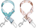 Adjustable pet cat and Dog car seat Belt，The Lanyard is Flexible and Adjustable from 20 to 33 inches (Golden Marble + Blue Marble)