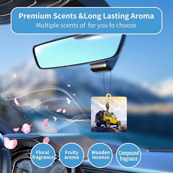 Personalized Photo Car Air Freshener – Custom Double-Sided Print – Fresh Linen Scent – Eco-Friendly, Long-Lasting Fragrance – For Family, Friends, Lovers (Square-HL)