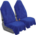 Car Seat Towel Cover, 2pcs Universal Front Seat Protector for Cars, SUVs and Trucks, Sweat Towel Car Seat Cover for Gym, Yoga, Swimming, Pets and Family Travel, Blue