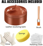 Leather Recoloring Balm, Leather & Vinyl Color Restorer Conditioner – Repairs Faded & Scratched Leather Color