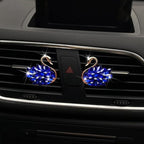 Katutude 2 Pcs Crystal Swan Car Air Vent Clips with Fragrance Tablets, Car Diffuser Air Freshener Vent Clips Air Conditioner Outlet Clip Charm Bling Car Interior Decoration, Blue