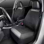 Motor Trend (2) Car Seat Covers for Front Seats with (2) Trimmable Car Floor Mats – Universal Fit Auto Accessories for Cars, Trucks, SUVs, Vans – Interior Protection and Vehicle Interior Shield Combo