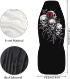 Halloween Skull Rose Car Seat Covers 2 Pcs Universal Front Car Seats Breathable Stretch Polyester Fabric Cover Easy Installation Suitable for Cars, SUV and Trucks