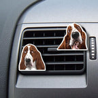 WIRESTER Set of 2 Fresh Scented Car Air Freshener Vent Clip, Decorative Accessories, Interior Decoration for Cars - Basset Hound Dogs, Cat Dog Sweet Kiss, Winking Golden Retriever Dogs
