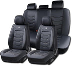Black Car Seat Cover Full Set Kit, Universal Car Seat Cover for Car, Waterproof Leather, Protect & Upgrade Car Interior, Airbag Compatible, Easy to Install & Clean, For SUV, Pickup Truck, Sedan