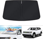 KUST Windshield Sun Shade for Volkswagen Atlas Accessories 2018-2024 2025 2026 VW Atlas Cross Sport Sunshade Foldable Sun Visor Protector Blocks UV Rays Keep Your Car Cooler