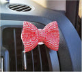 1 Pc Bling Crystal Car Bow-knot Air Vent Fragrance Sparking Rhinestone Car Diffuser Air Freshener with Vent Clip - Red