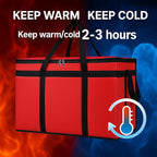 Bodaon 2-Pack Insulated Food Delivery Bag With Hard Bottom, XXXL Pizza Cooler Bags, Grocery Shopping and Catering, Rideshare Delivery Bag, Thermal Cold/Hot Styrofoam Carrier for Travel/Car