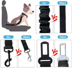 COOYOO Dog Seat Belt, Durability Retractable Dog Car Harness Adjustable Dog Seat Belt for Vehicle Nylon Pet Safety Seat Belts Heavy Duty & Elastic