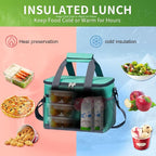 iknoe Insulated Lunch Bag, Foldable 8.5L Cooler Bag for Men & Women, Leakproof Thermal Design, Great for Office, Picnic, Travel, Lunch Box,Mint Green