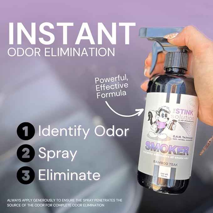 The Stink Solution Smoke Odor Eliminator Spray for Home, Car, Clothes, Hands, Hair, Walls, & More | Completely Neutralizes All Types of Smoke Odor | Best Smoke Smell Remover Bamboo Teak 1 Gallon