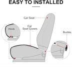 surpassme Comfortable Car Seat Covers Universal Front Seat Coves for Car Accessories with Storage Pockets, Padded Car Interior Covers for Automotive, SUV, Truck, and Van(Grey)