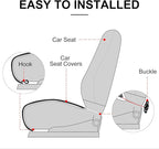 surpassme Car Seat Covers Universal Seat Covers for Car Accessories with Storage Pockets, Car Front Seat Covers and Rear Bench Coverfor Automotive, SUV, Truck, and Van(Grey)