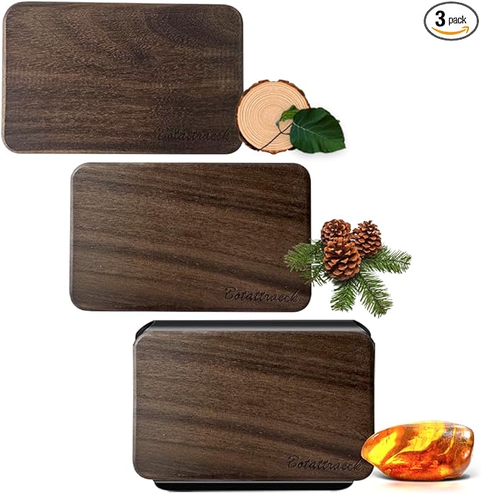 Car Air Freshener - Natural Wood Air Freshener - Plant Essential Oils Car Odor Eliminator Long Lasting Scent with Visor Clip for Vehicle Cabin Truck SUV - Pack of 3 (Teak-Pine-Amber)