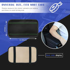 Ziciner Car Center Console Armrest Pad, 12.6X 7.2 Inch PU Leather Waterproof Auto Armrest Seat Box Cover Protector, Universal Car Interior Accessories (Black & Green)