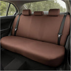 BESULEN Car Back Seat Cover, Dustproof Elastic Cloth Vehicle Rear Seat Bench Protector for Pets Kids, Waterproof Stretch Automobile Interior Accessories, Universal for Sedan Truck SUV (Coffee)
