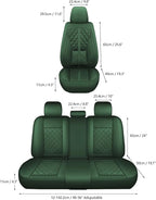 otoez Car Seat Covers Full Set, Universal Leather Seat Cover 5 Seat Waterproof & Breathable Automotive Seat Protector Full Coverage for Cars Sedens, Trucks, SUVs, Vans (Green)