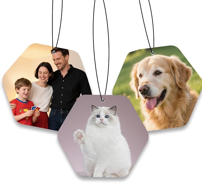 Custom Air fresheners with Picture,Personalized Air Freshener for Car,Cute Hanging Car Air Fresheners for Women,Double-sided Photo Printing Hanging Car Scents 30 scents available