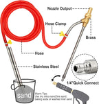 Pressure Washer Sandblasting Kit, 5000 PSI Wet Sandblaster Attachment, Power Washer Sandblasting with Replacement Ceramics Nozzle, 1/4 Inch Quick Disconnect Sandblasting Kit